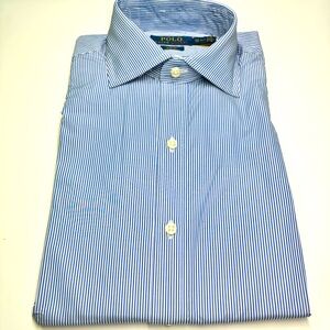 Ralph Lauren Men’s Blue Striped Oxford Slim Fit Dress Shirt XS 14 1/2 neck NWOT